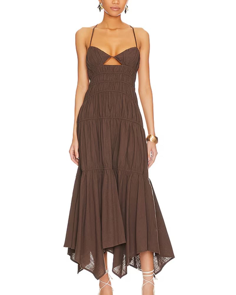 Tahlia Dress In Chocolate  - Image 1