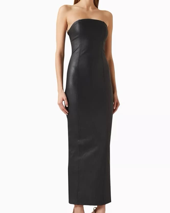 Leather Black Tube Dress - Image 4