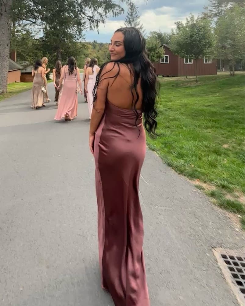 Brown Silk Dress - Image 5