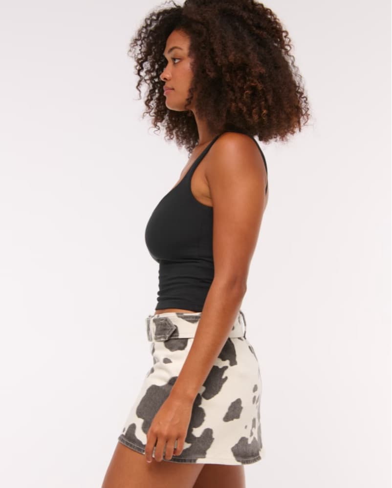 Abercrombie Belted Denim Mini Skort - Image 2