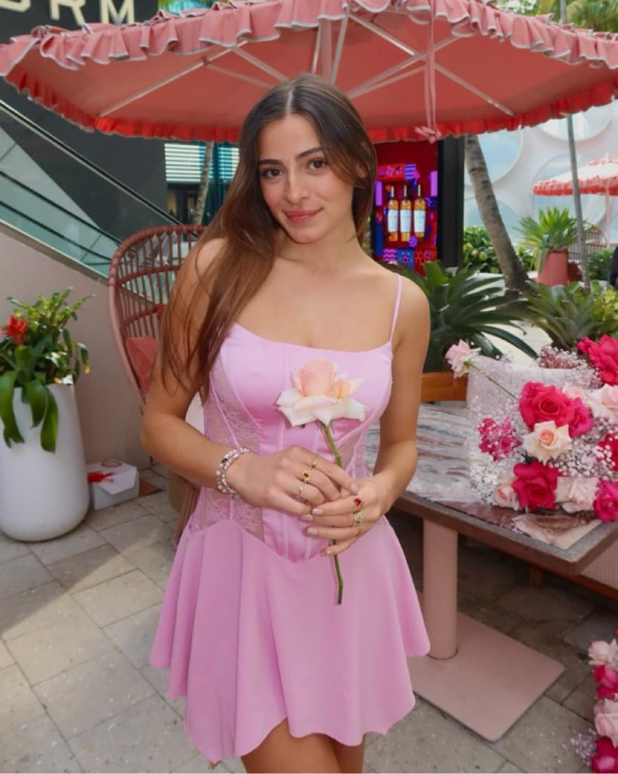 Elegant Pink Lace Dress - Image 1