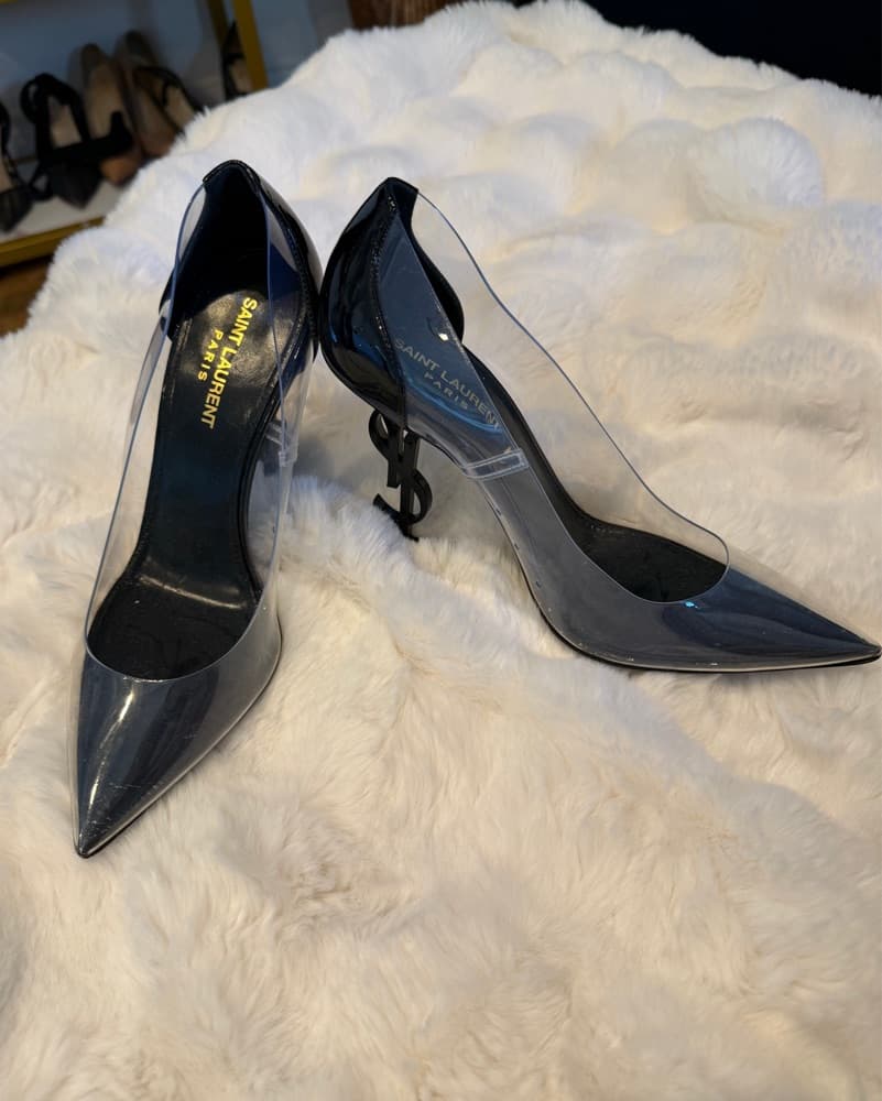 YSL Transparent Black Opyum Pumps 8.5  - Image 5