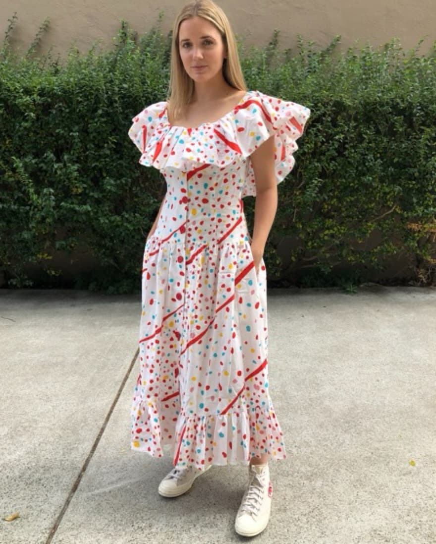 Vintage Bill Blass Polka Dot Party Dress - Image 1