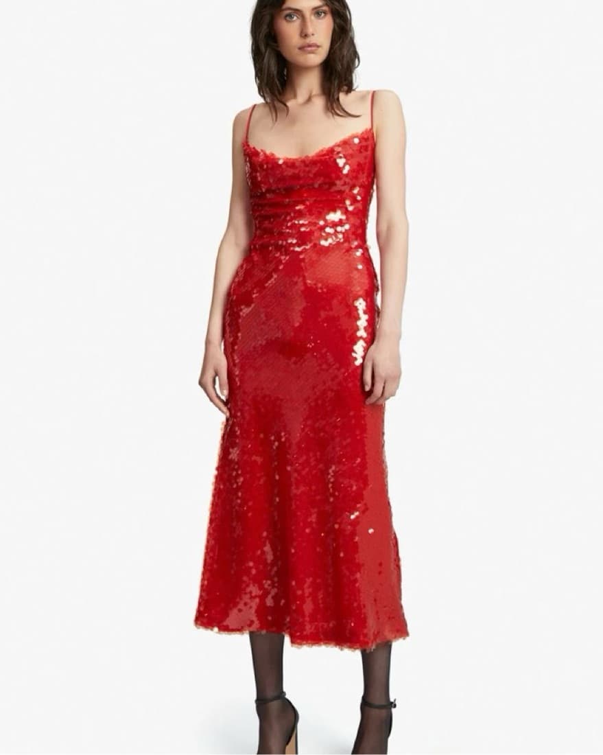 Bardot red Sequin Dress - Image 3