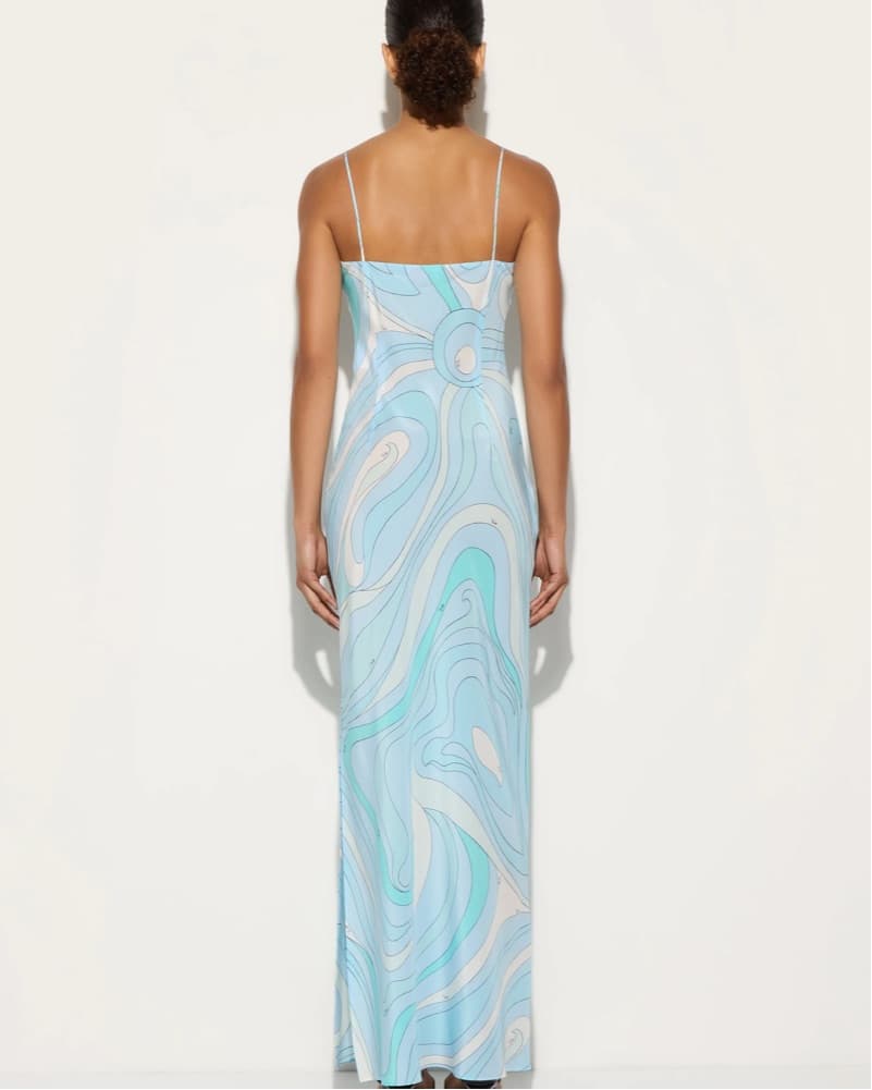 Pucci Marmo Print Silk Maxi Dress  - Image 4