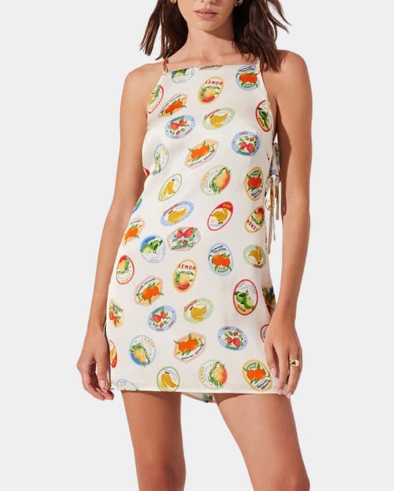Silk Printed Italy Mini Shift Dress - xs - Image 3