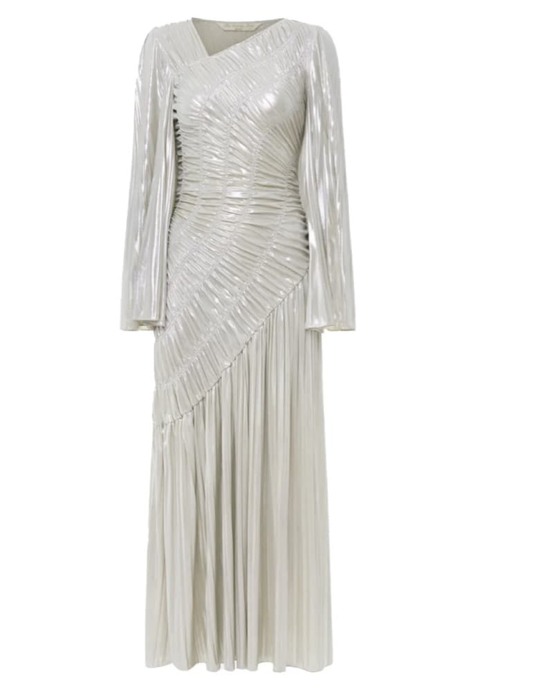 Shimmering Metallic Maxi Dress - Image 2