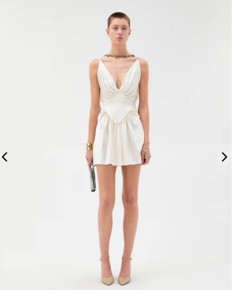 Versace White Silk Satin Mini Dress - Image 1