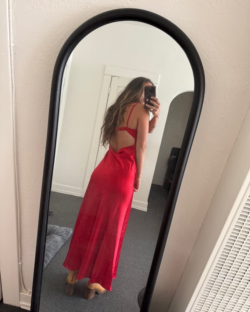 Red Silk Dress - Image 2