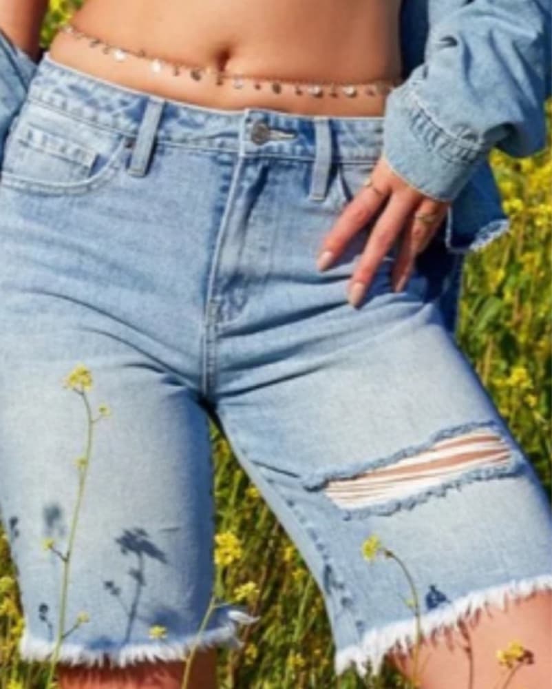 Womens Distressed Jeans  - Image 1