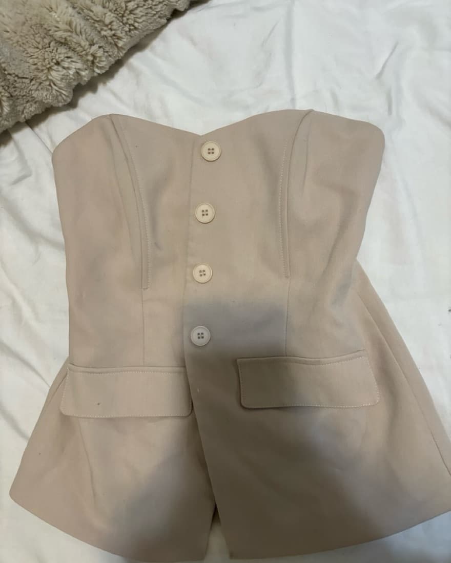 Button Up Beige Top - Image 5