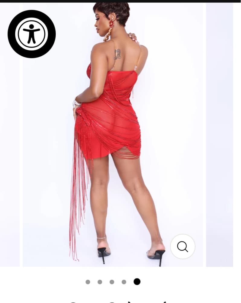 Glamorous Red Sequined Dress - Image 4
