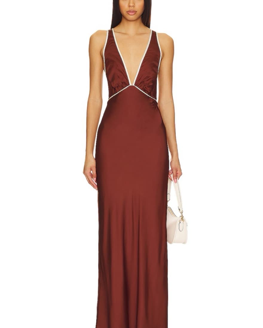 Revolve Satin Long Dress - Image 5