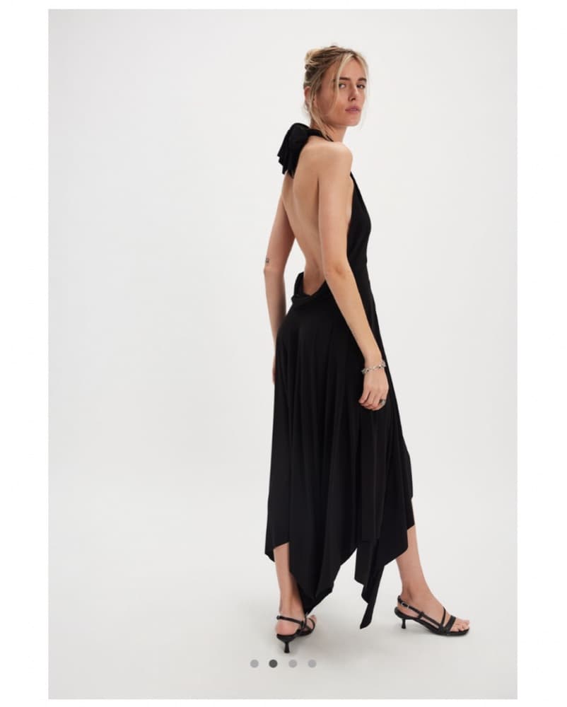 Elegant Halter Draped Midi Dress - Image 2
