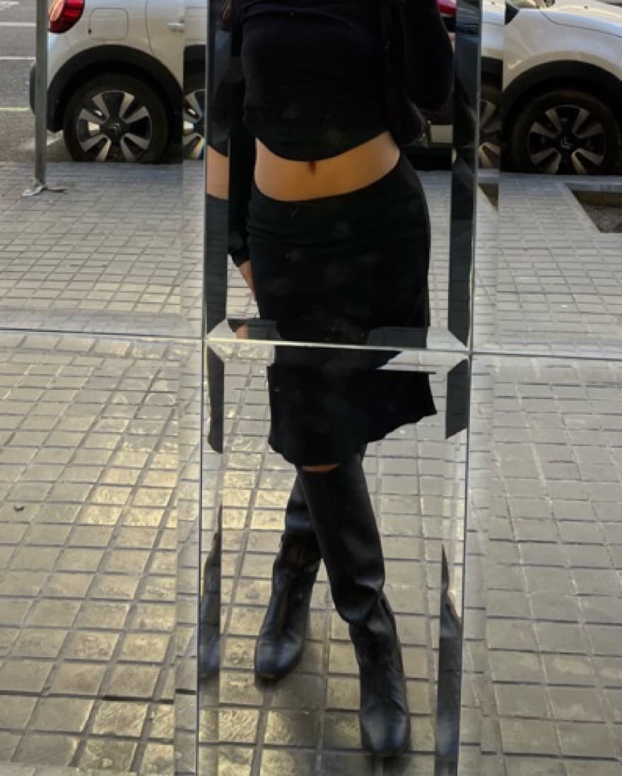 Black Midi Skirt  - Image 1