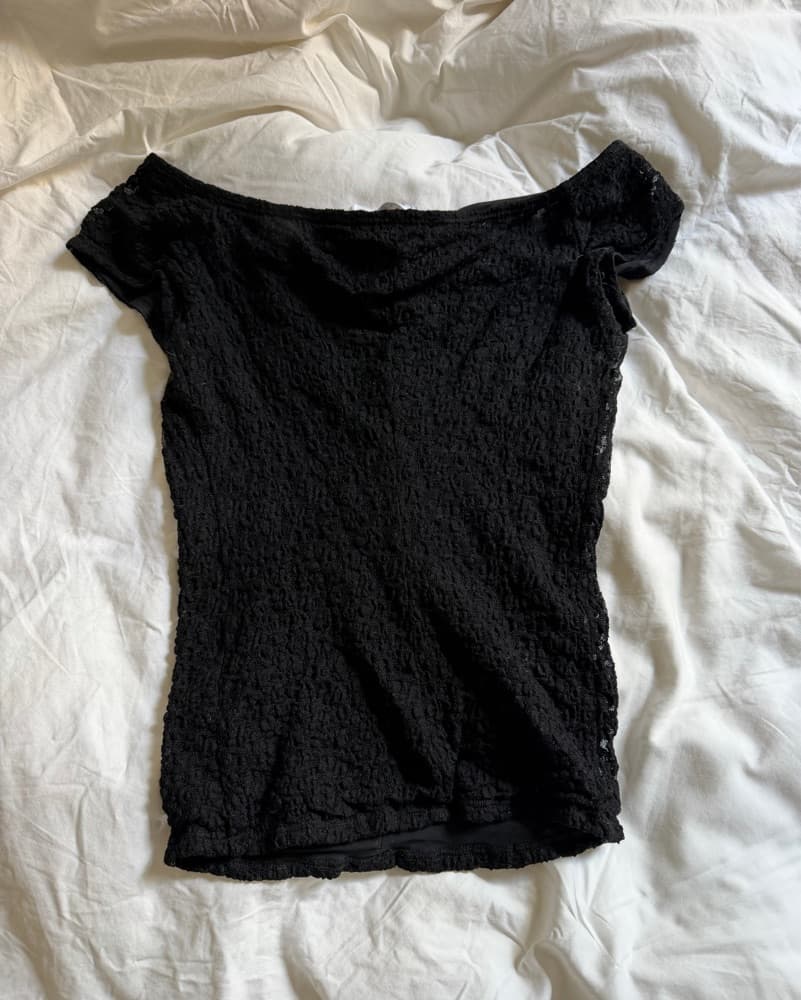 BUCI Black Lace Flower Top  - Image 3