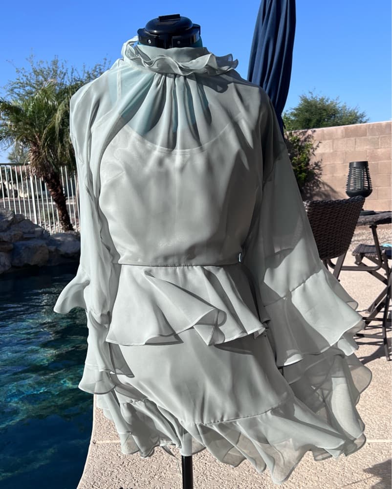 Light Green Ruffled Dress - Image 3
