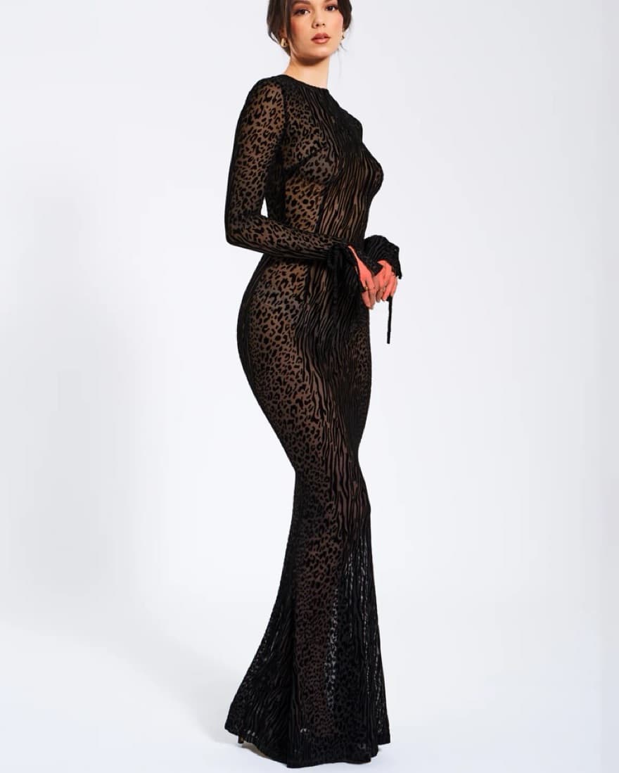 Miss Circle Waylynn Black Animal Velvet - Image 3