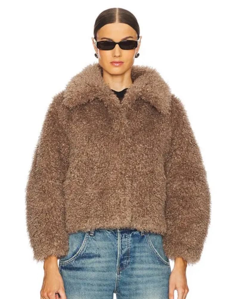 Revolve Brown Teddy Bomber - Image 1