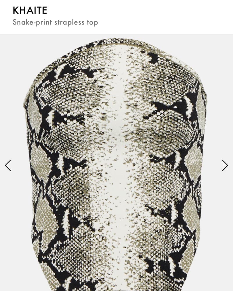Khaite Sleek Snake-Print Strapless Top - Image 2