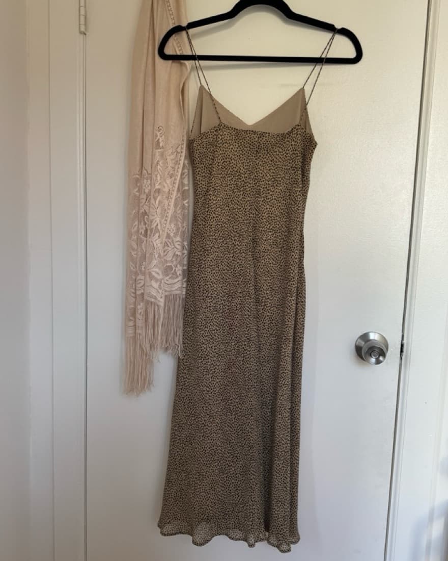 Silk Leaopard Print Midi Dress - Image 2