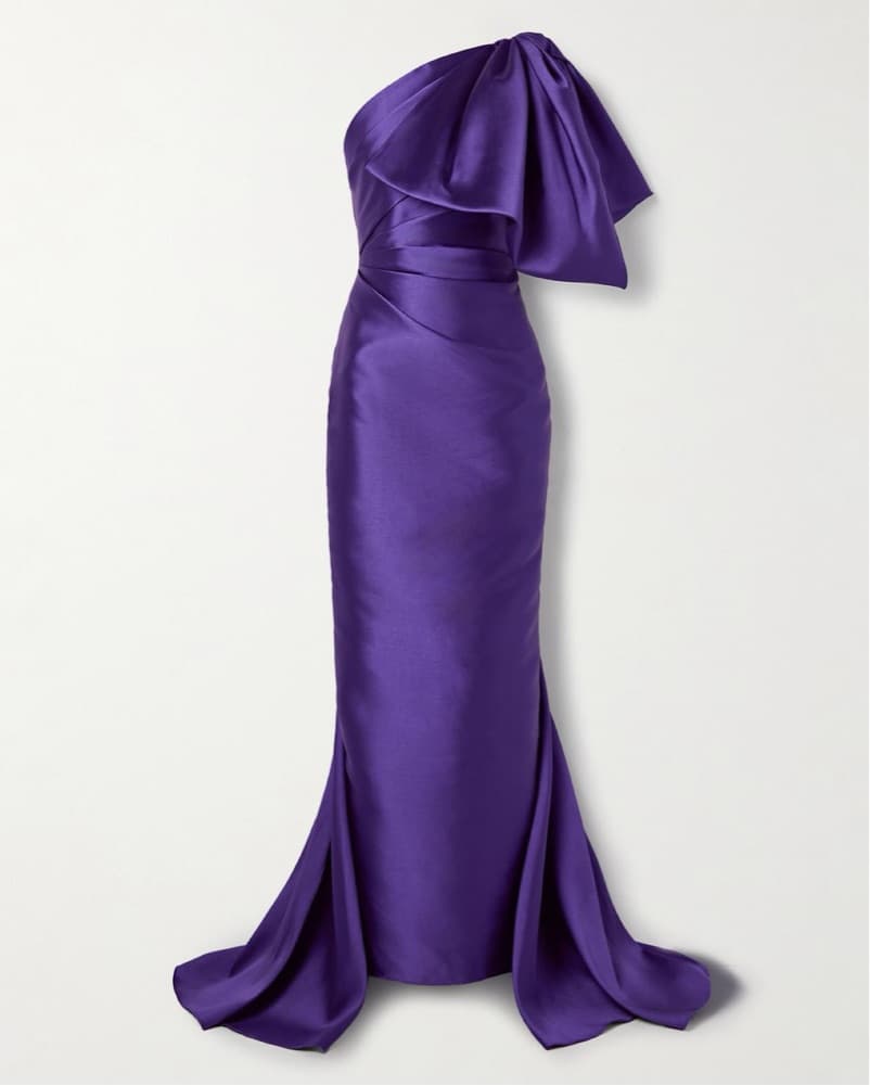 Solace london Purple One Shoulder Bow - Image 5