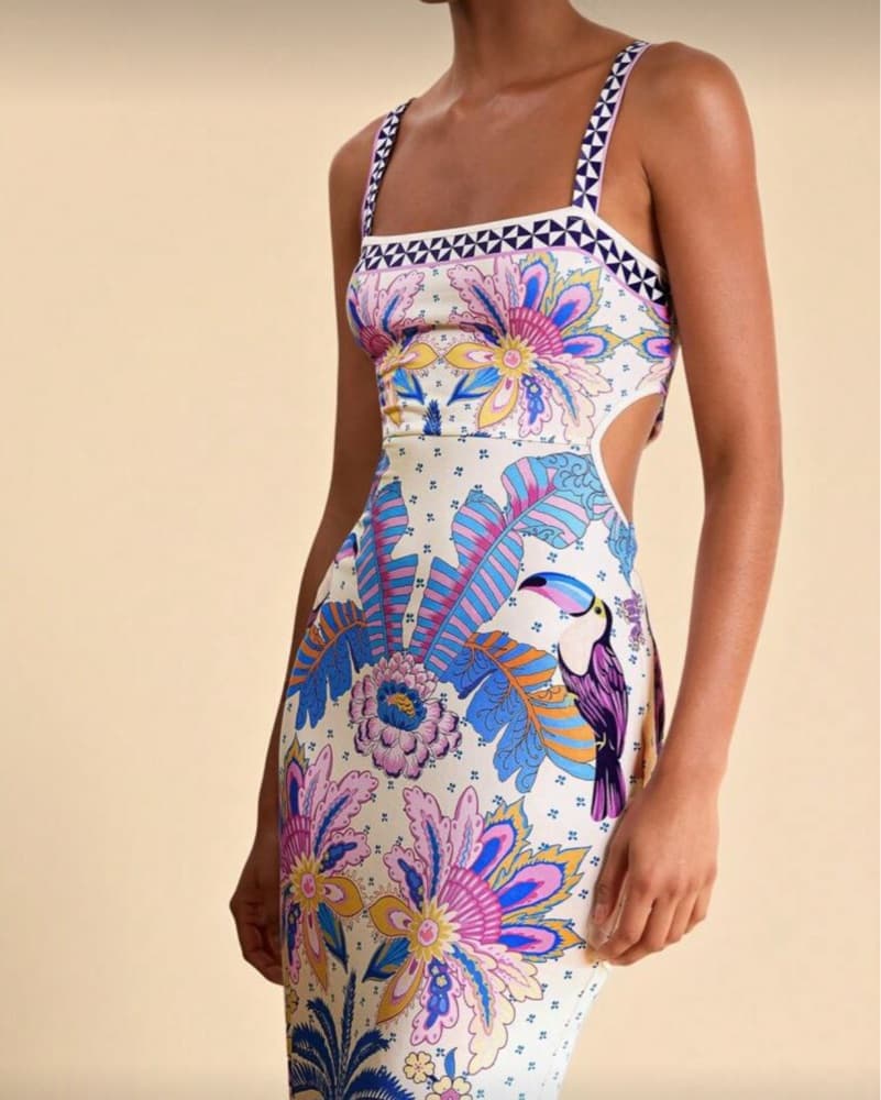 Vibrant Tropical Print Maxi Dress - Image 3