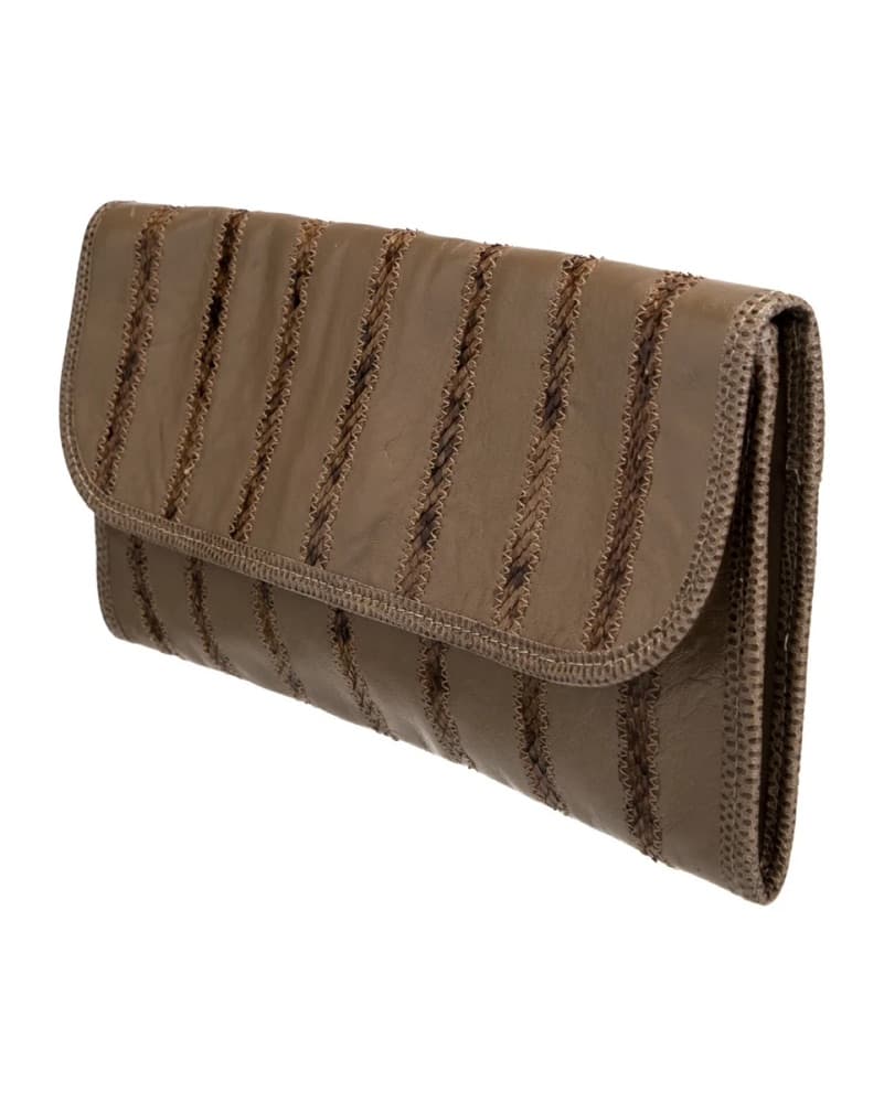 Carlos Falchi Brown Leather Clutch - Image 3