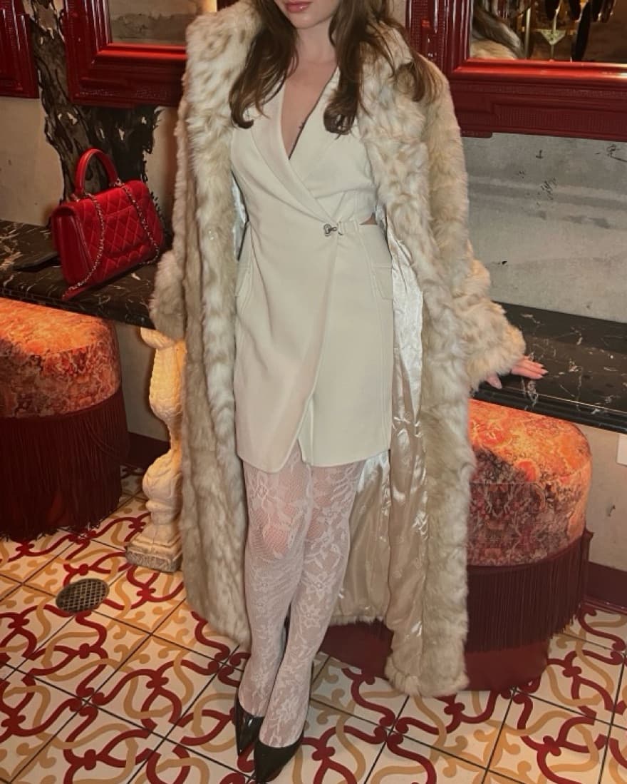 FloorLength Mob Wife Faux Fur Coat - Image 4