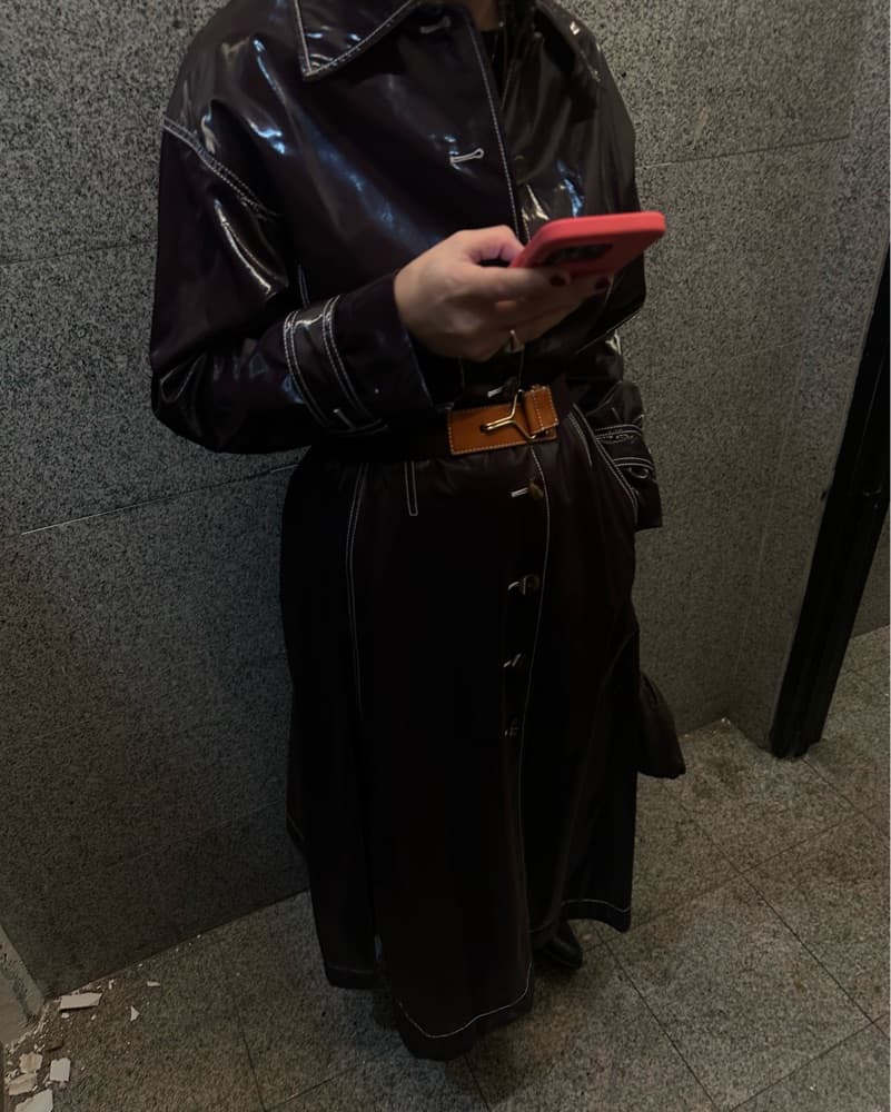 Tory Burch Coated Trench Plum - Image 6