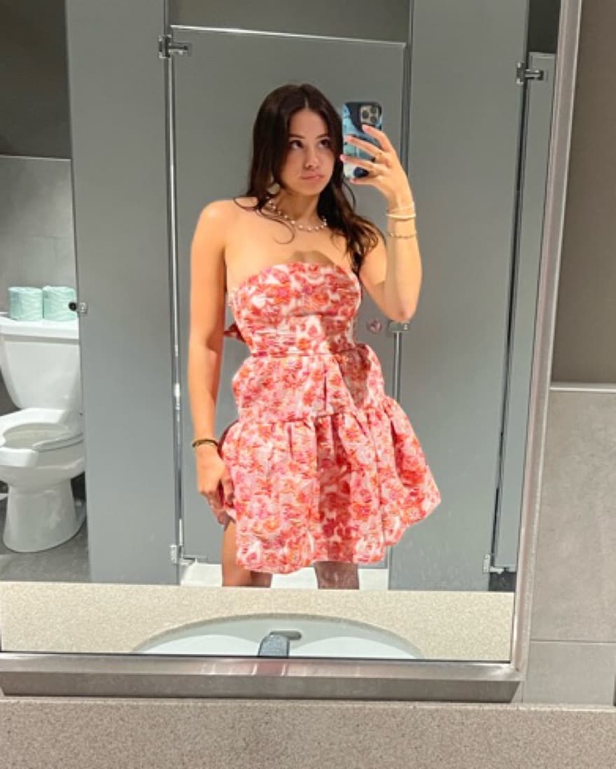 Embroidered Strapless Dress  - Image 1