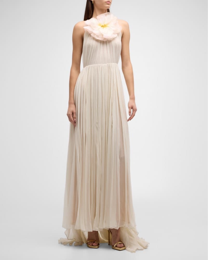 Oscar de la renta Organza Flower Gown - Image 4