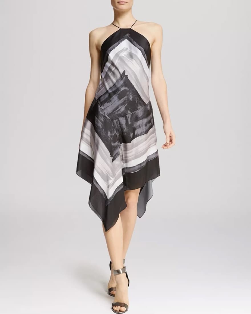 Halston Heritage Silk Scarf Dress - Image 1