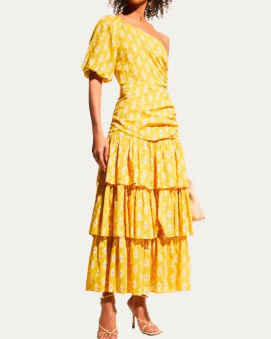 Veronica Beard Tiered One-Shoulder Dress - Image 1