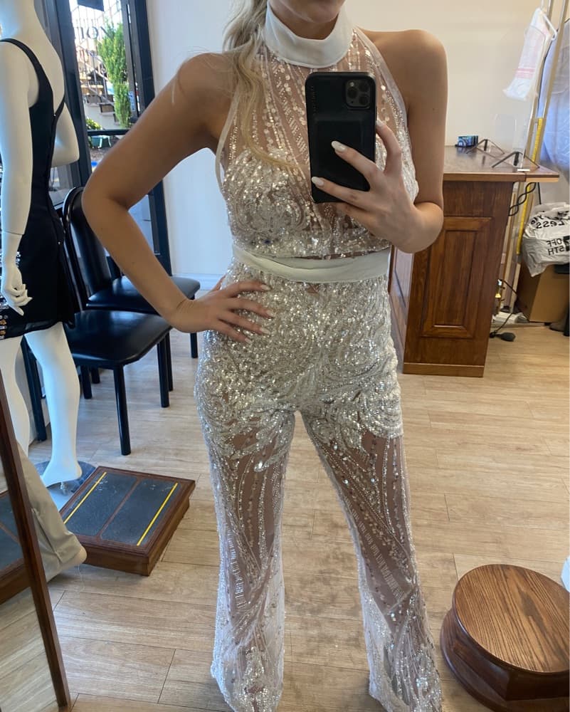 DEJZI | Custom jumpsuit | white/metallic - Image 5