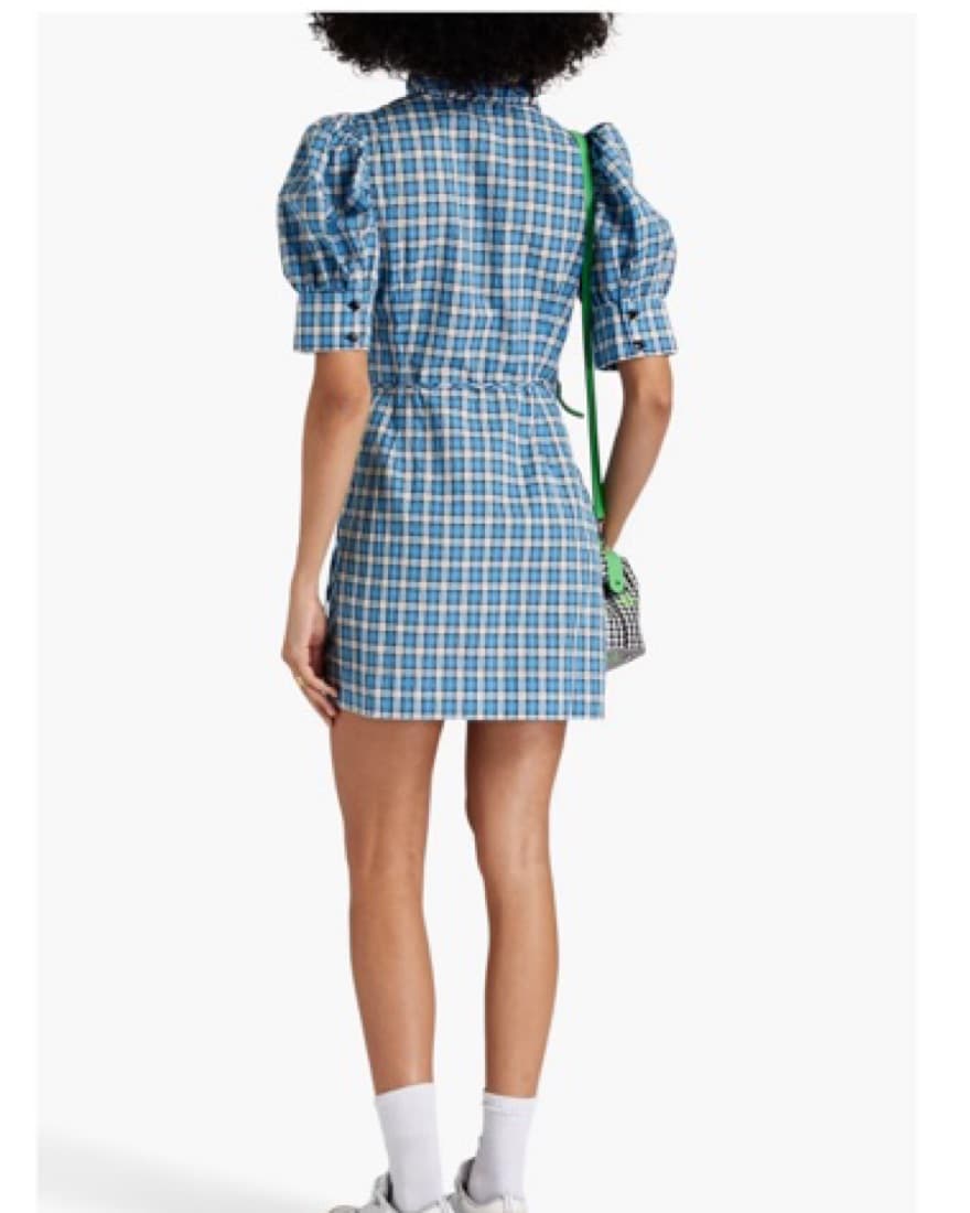 Ganni Check Wrap Mini Dress - Image 3