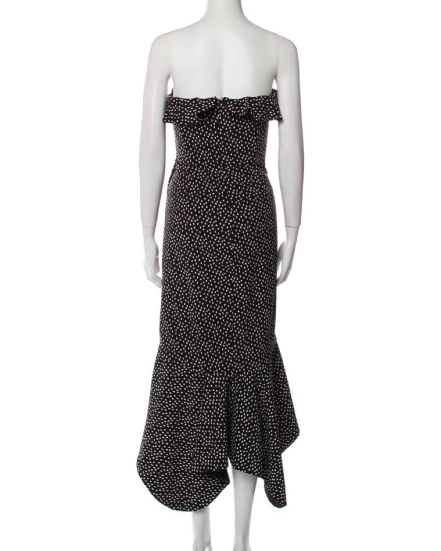 Black Polka Dot Cocktail Ruffle Dress - Image 3