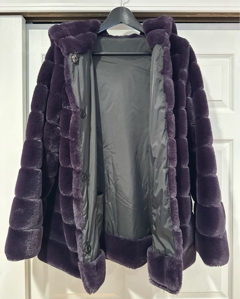 Plush Reversible Faux Fur Hooded Parka - Image 2
