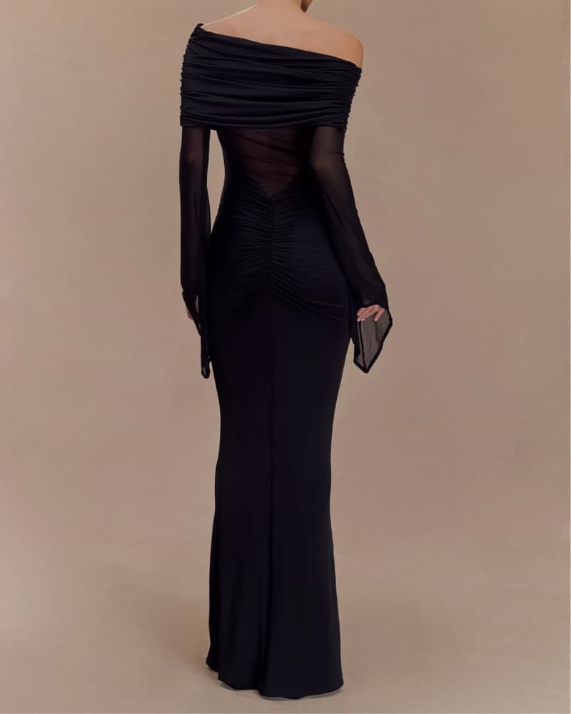 Kaitlin One Shoulder Slinky And Mesh Max - Image 3