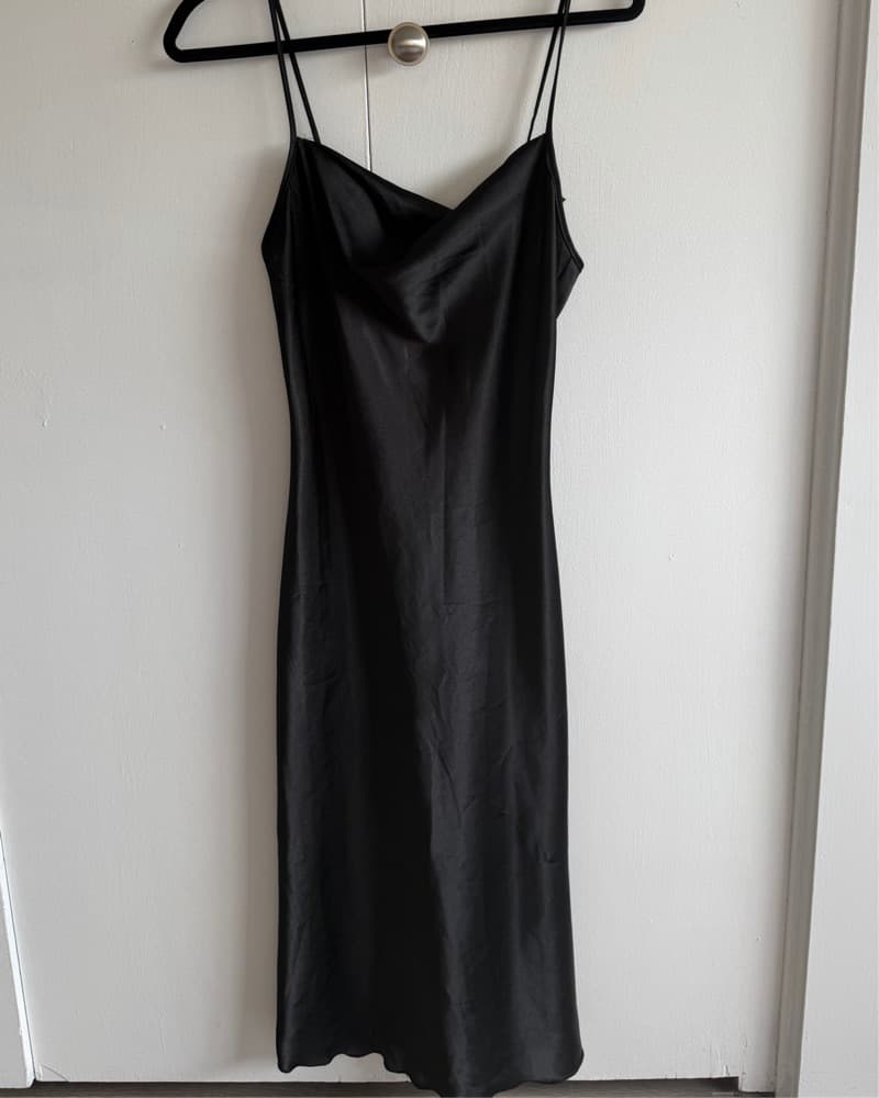 Black Silk Midi Slip Dress – Date Night  - Image 4