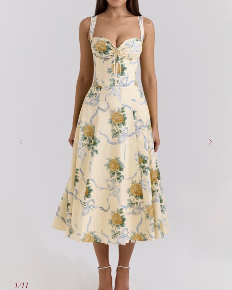 House Of CB Ribbon Print Midi Dress - Image 1