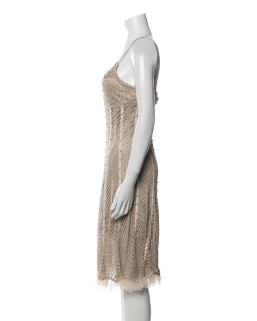 Sue Wong Embroidered Crochet Dress - Image 3