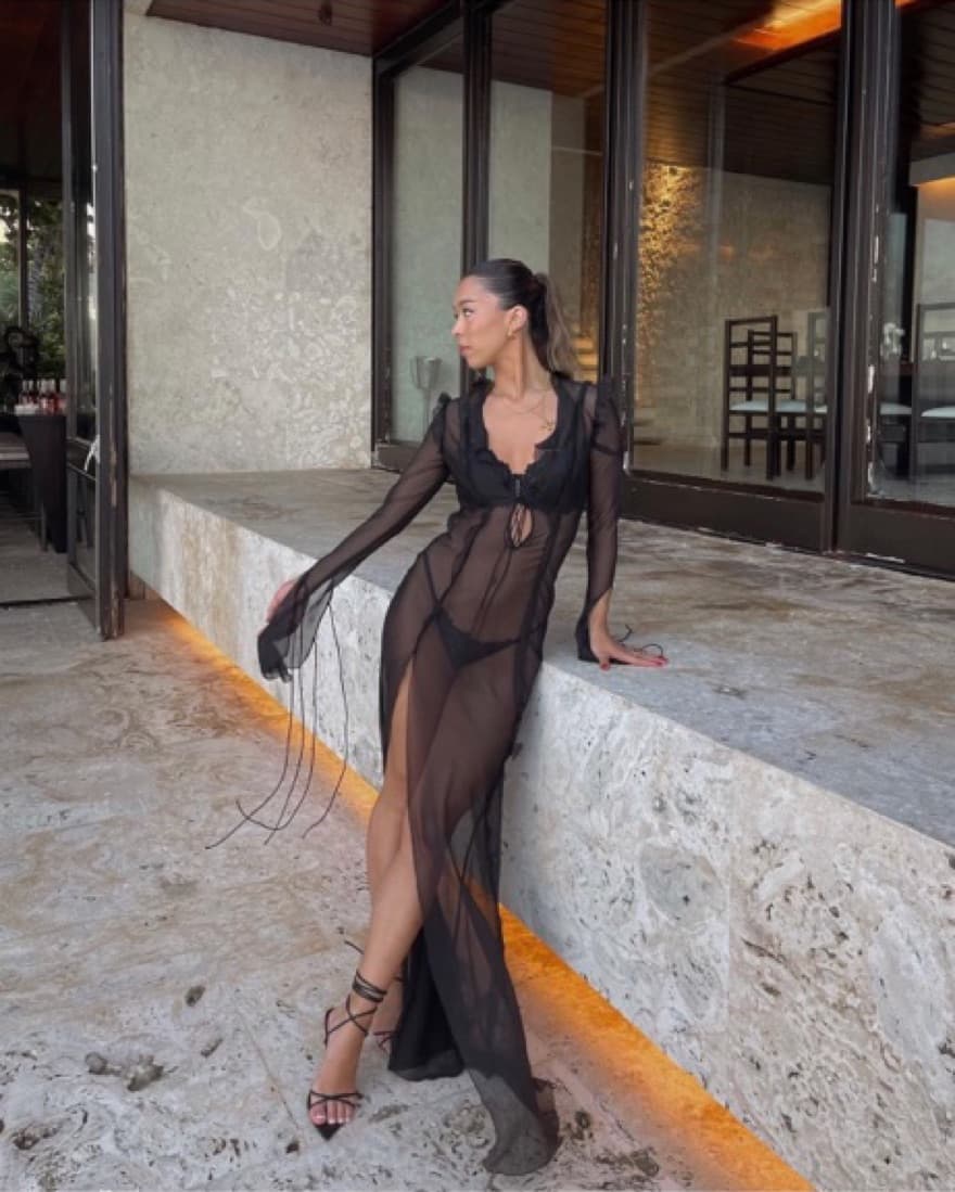 Rat And Boa Black Sheer Dress - Image 1