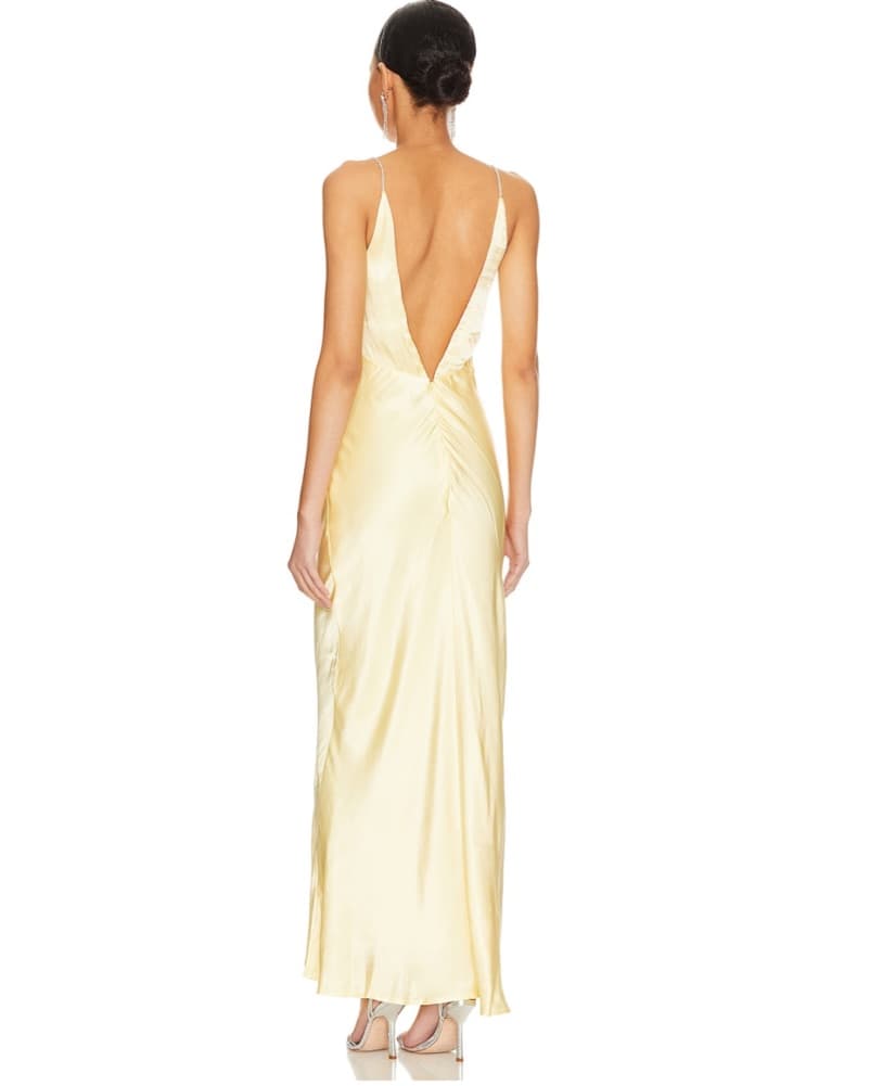 Bardot Yellow Capri Diamonte Slip Dress - Image 2
