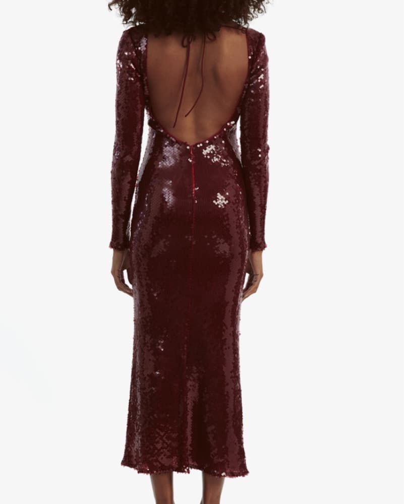 Red Bardot Sequin Midi Dress - Image 3