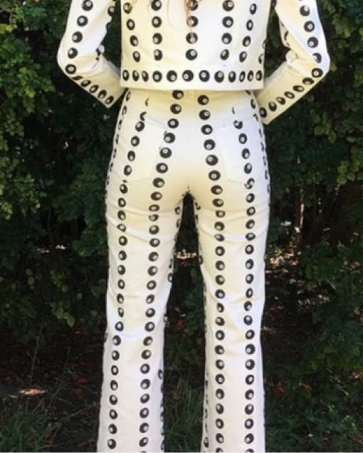 8 Ball Printed White Jeans - Image 3