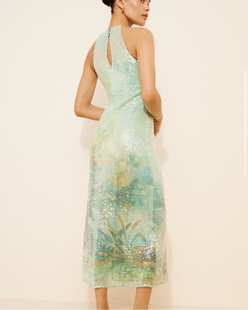 BHLDN Paulina Halter Printed Sequin Midi - Image 2