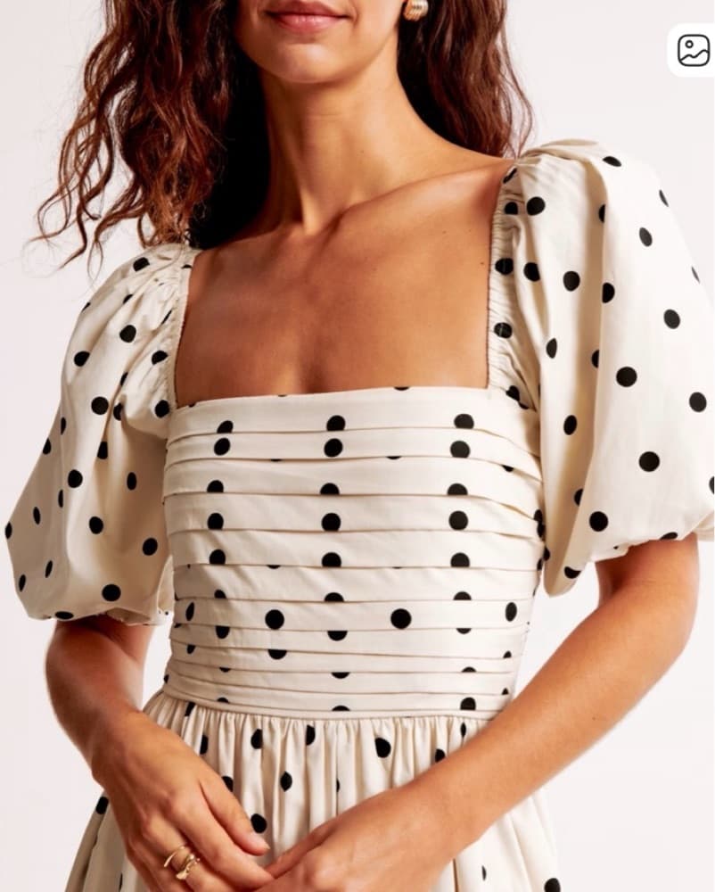 Abrecombie & Fitch Polka Dot Midi Dress - Image 3
