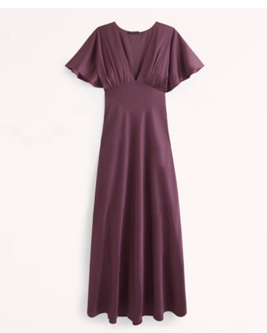 Abercrombie Flutter Sleeve Satin Maxi  - Image 1