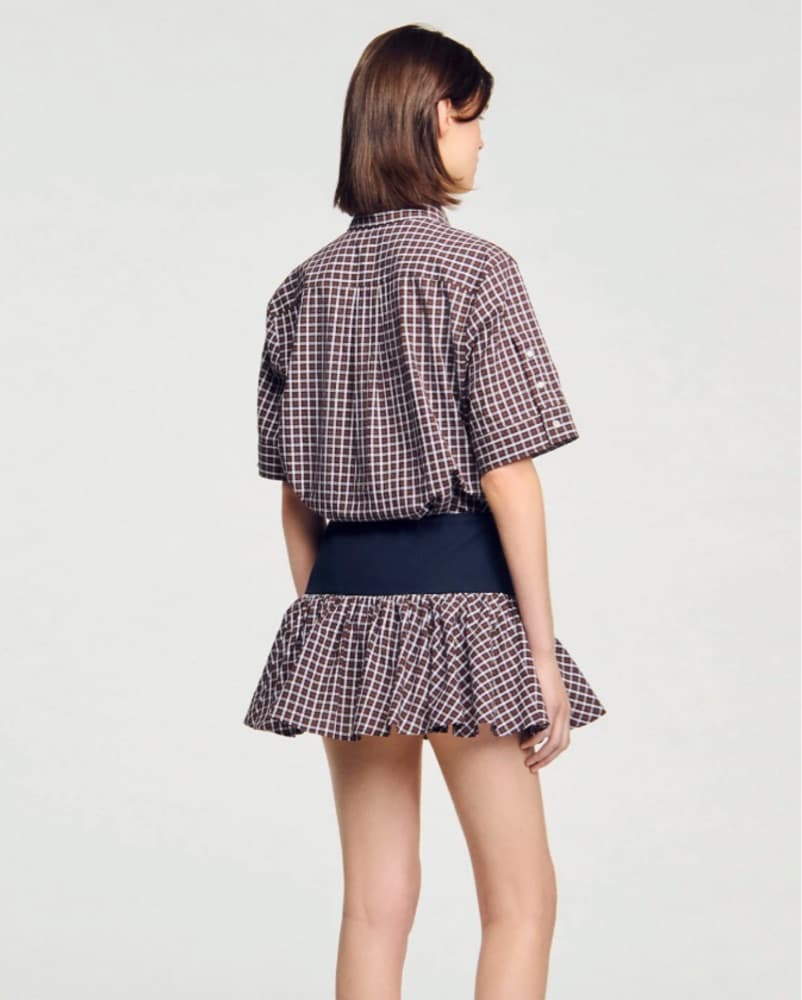 Sandro Checked Button Down & Skort Set - Image 2